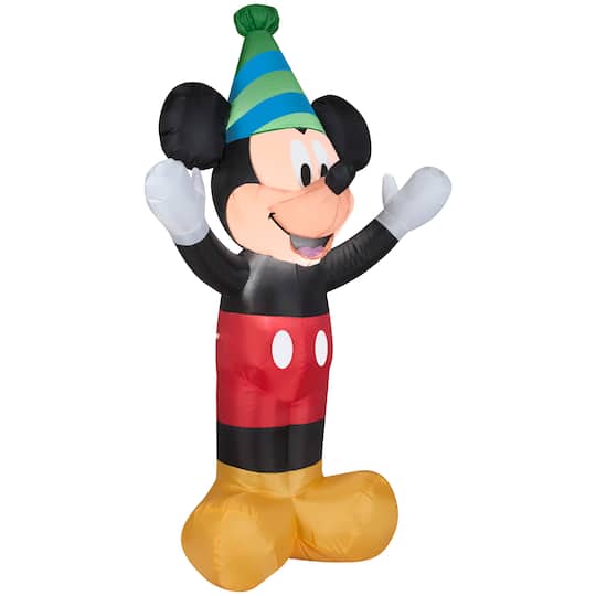 4ft. Airblown&#xAE; Inflatable Mickey with Party Hat